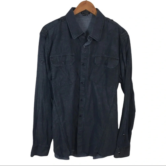 BF454 AT COLLINS Buckle Brand 2 Pocket Chambray Button Down Shirt 2XL - Picture 1 of 6